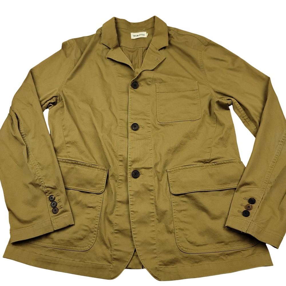 Taylor‎ Stitch Womens Olive Organic Cotton Blend Casual Blazer Jacket Size 42